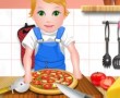 Baby Juliet Cooking Pizza